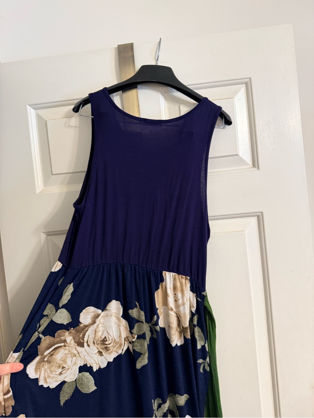 Sleeveless Floral Maxi Dress in Navy and Purple